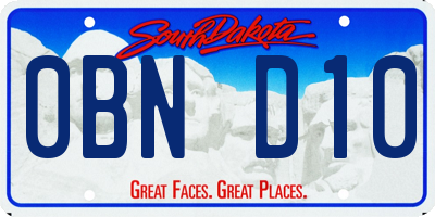 SD license plate 0BND10