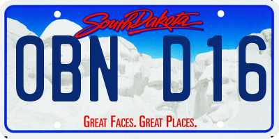 SD license plate 0BND16