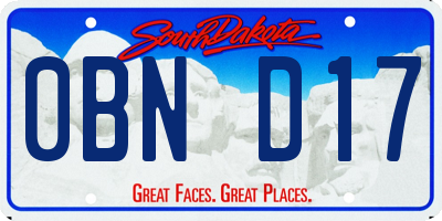 SD license plate 0BND17