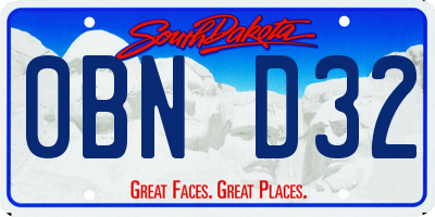 SD license plate 0BND32