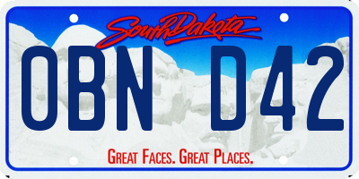 SD license plate 0BND42