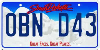 SD license plate 0BND43