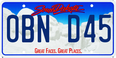 SD license plate 0BND45