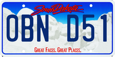 SD license plate 0BND51
