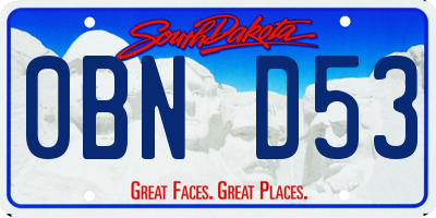 SD license plate 0BND53