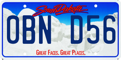 SD license plate 0BND56