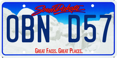 SD license plate 0BND57