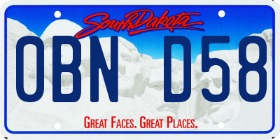 SD license plate 0BND58