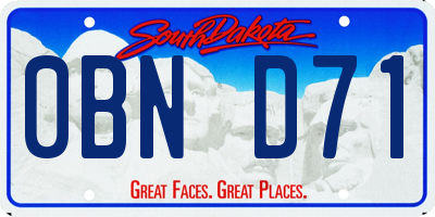 SD license plate 0BND71