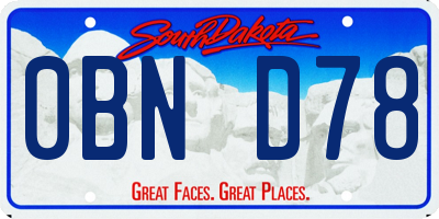 SD license plate 0BND78