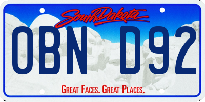 SD license plate 0BND92