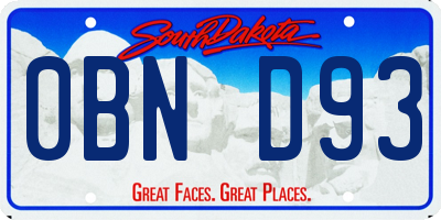 SD license plate 0BND93