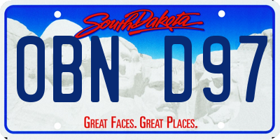SD license plate 0BND97