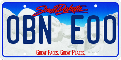 SD license plate 0BNE00