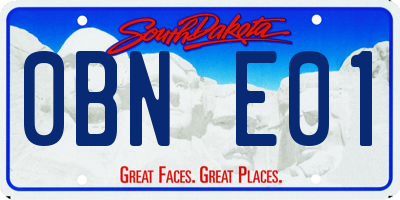 SD license plate 0BNE01