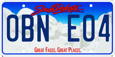 SD license plate 0BNE04