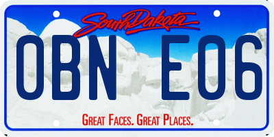 SD license plate 0BNE06