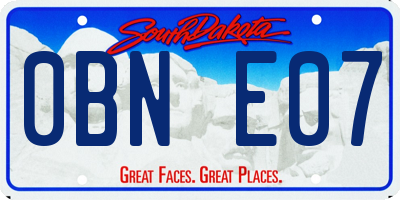 SD license plate 0BNE07