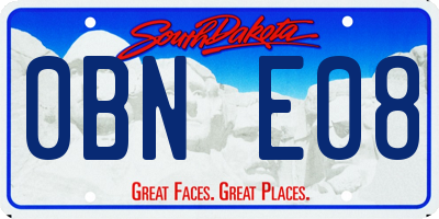 SD license plate 0BNE08