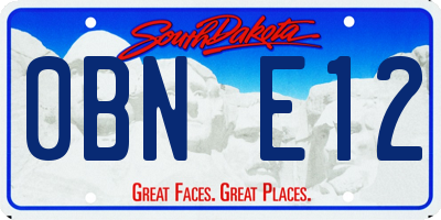SD license plate 0BNE12