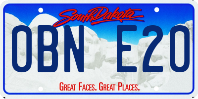 SD license plate 0BNE20