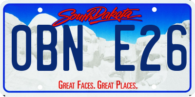 SD license plate 0BNE26