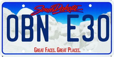 SD license plate 0BNE30