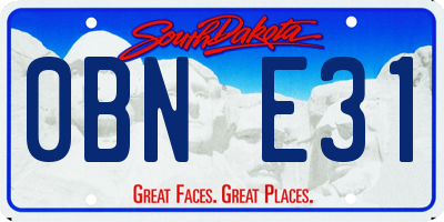 SD license plate 0BNE31