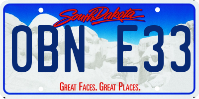 SD license plate 0BNE33
