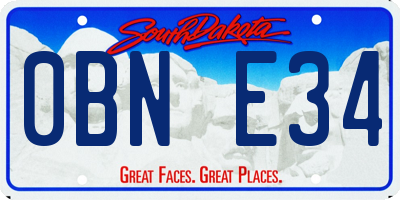 SD license plate 0BNE34