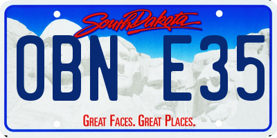 SD license plate 0BNE35