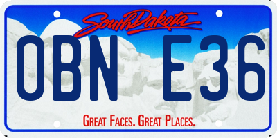 SD license plate 0BNE36