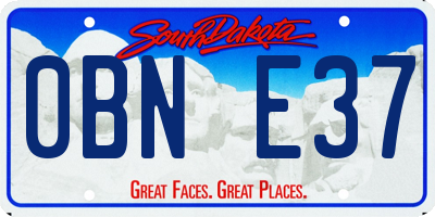 SD license plate 0BNE37