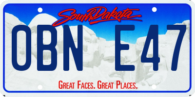 SD license plate 0BNE47