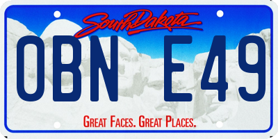 SD license plate 0BNE49