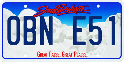 SD license plate 0BNE51