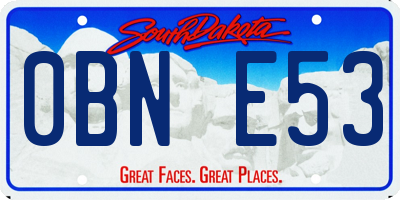 SD license plate 0BNE53