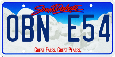 SD license plate 0BNE54