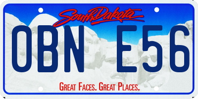 SD license plate 0BNE56