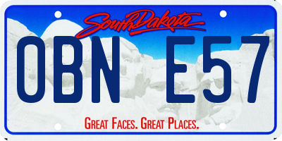SD license plate 0BNE57
