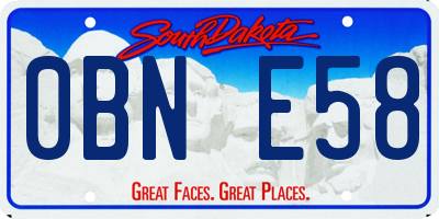 SD license plate 0BNE58