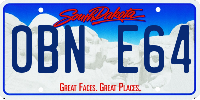 SD license plate 0BNE64
