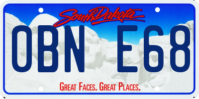 SD license plate 0BNE68