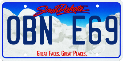 SD license plate 0BNE69