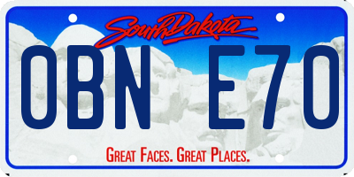 SD license plate 0BNE70