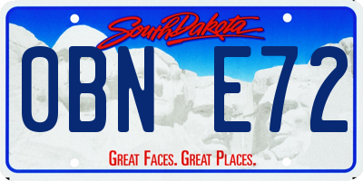 SD license plate 0BNE72