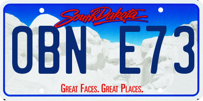 SD license plate 0BNE73