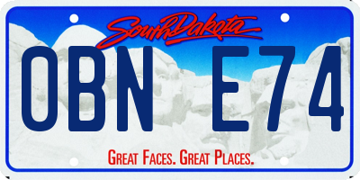 SD license plate 0BNE74