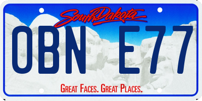 SD license plate 0BNE77