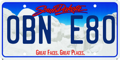 SD license plate 0BNE80